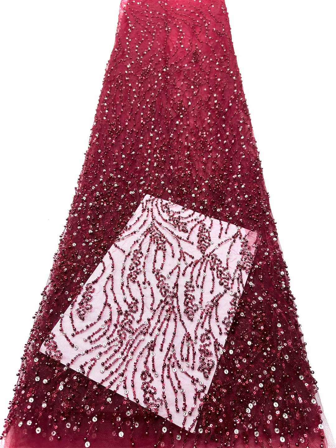 

Африканская кружевная ткань с блестками 2026, высококачественный нигерийский французский тюль с бисером для шитья свадебных платьев