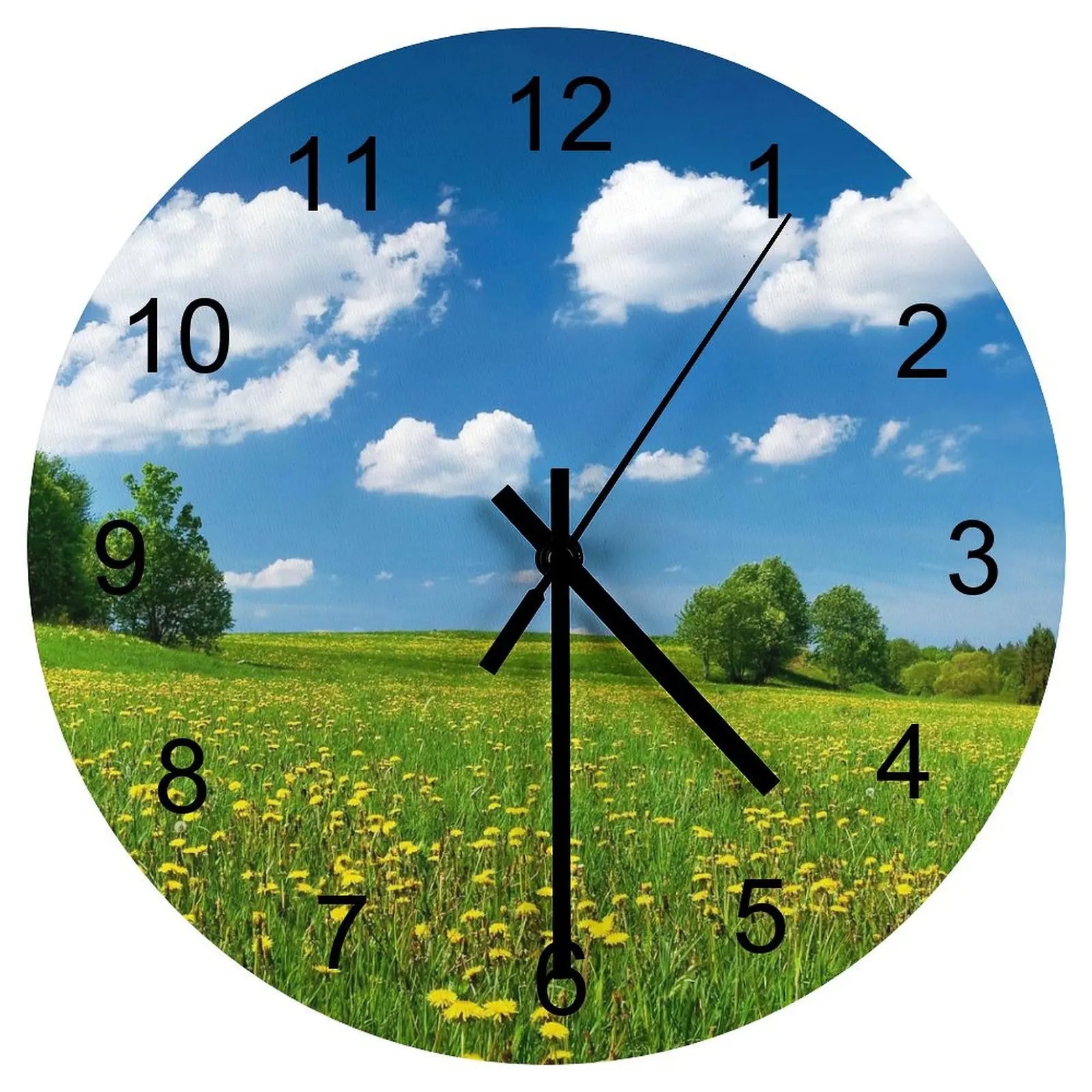 

Study Wall Clock nature flower Clocks 12 inch Mute Fashion Round Creative Ultra Thin Minimalist