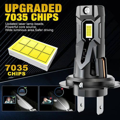 Imagen 2 del producto Luces Led H7 para coche 30000LM LED H7 bombillas de faros Canbus lámpara automática 120W 7035 CSP faro con ventilador Turbo 6000K 12V