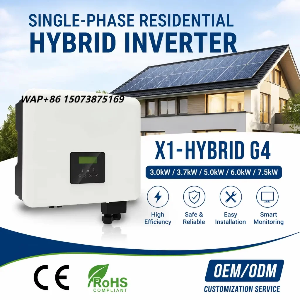 Hybrid Solar Inverter SolaX X1-Hybrid G4 3kW 5kW 6kW 7.5kW Single Phase IP65  UPS Function 10ms VDE CE Grid-Tied Inverter