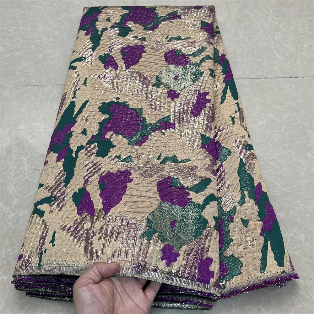 2024High Quality African Nigerian Tulle Lace Fabric Embroidery Silk Fabric Jacquard Dress Prom Party Gown For Sewing YXZ135