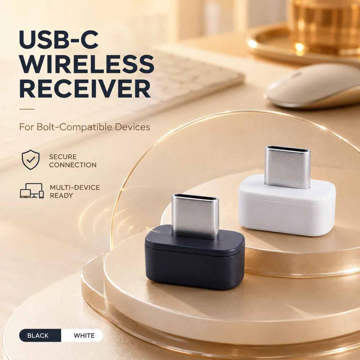 USB-C Wireless Receiver Adapter Compatible with Bolt MX Keys Mini、K860、POP Keys Mouse、MX Master 3S、MX Anywhere 3、Lift Vertical