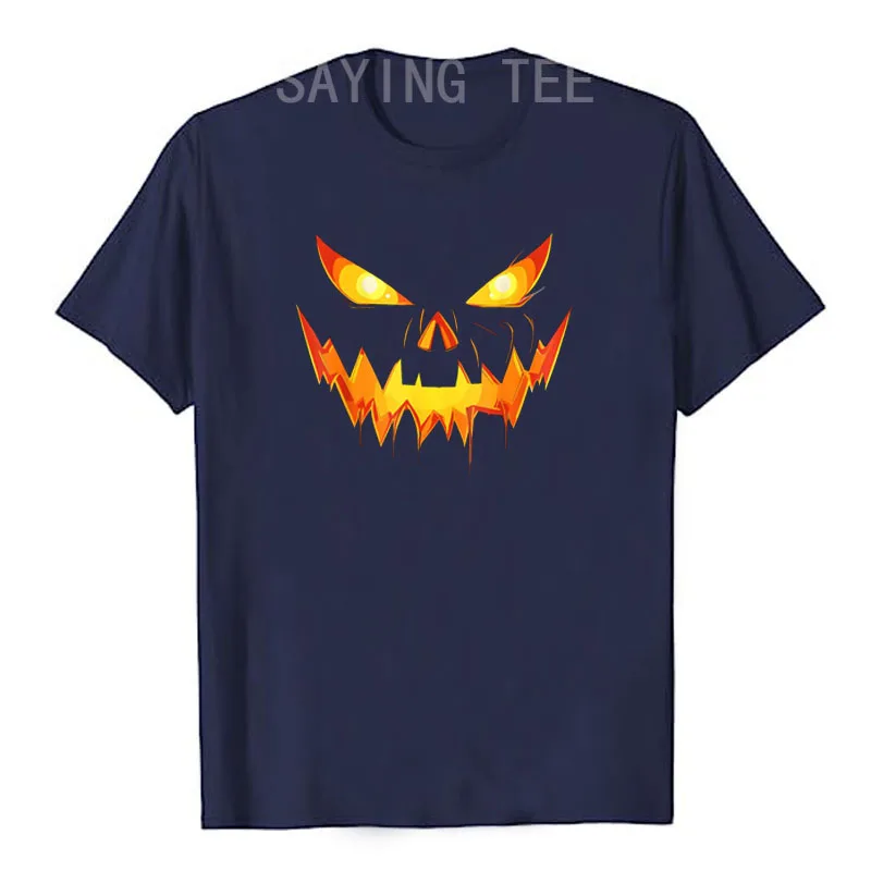 Scary Pumpkin Jack O Lantern Face Halloween Men Boys Kids T-Shirt Humor Funny Spooky Trick or Treat Graphic Outfit Saying Tee