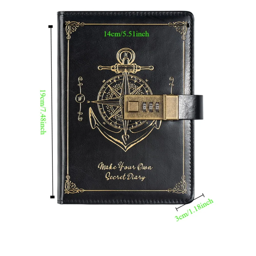 Stationery Password Notebook Protecting Secrets Retro A5 Notebook with Lock Stain Resistant Diary Book Travelers Journal