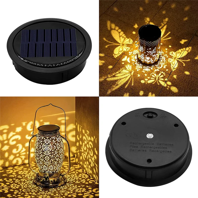 1/3/6 Pack Big Solar Light Replacement Top For Outdoor Hanging Lanterns, More Powerful More Energy Efficient