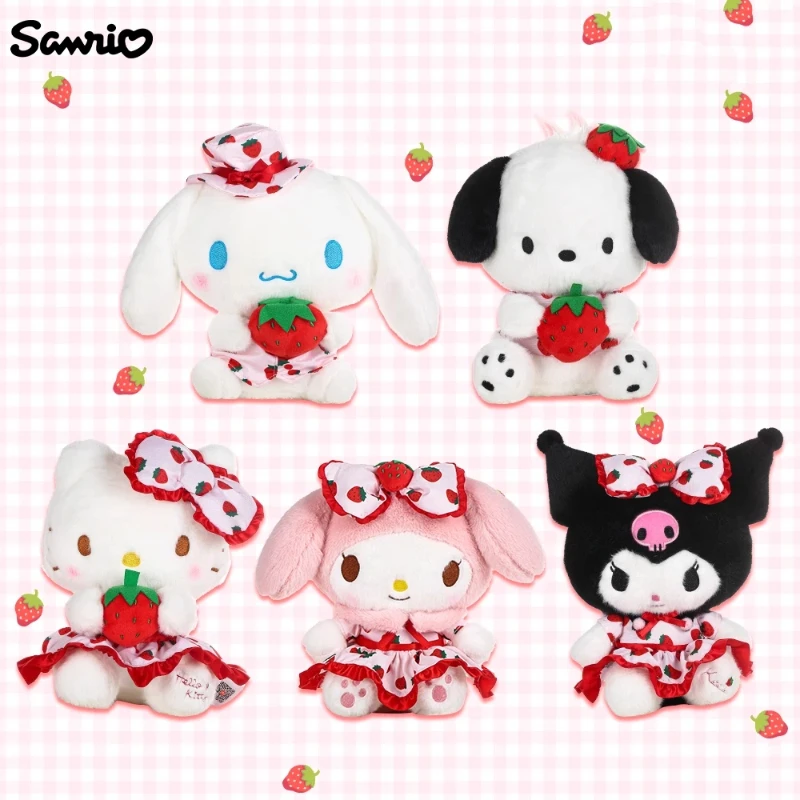

Sanrio Family Hello Kitty, Melody Kuromi Pachacco Cinnamonroll Fresh Strawberries Cute Cartoon Plush Dolls For Christmas Gifts