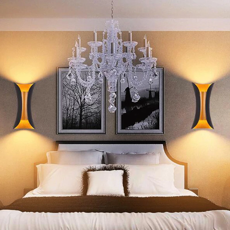 Alumínio LED Lâmpada de Parede, Luz Quente, Moderno Sconce, Impermeável, Exterior e Interior, Home Decor, Jardim, Cabeceira, Quarto, 10W