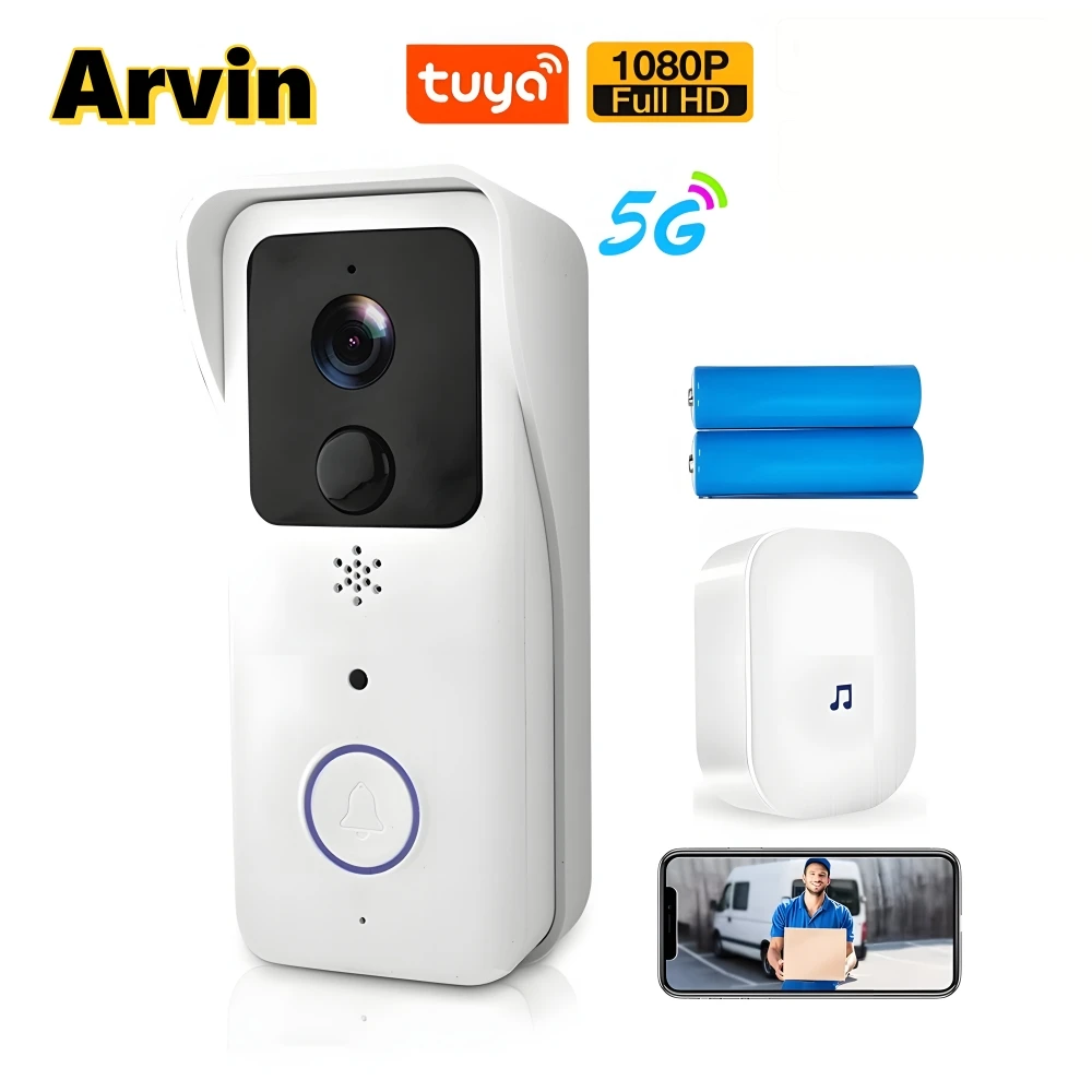 

1080P WiFi Doorbell Camera HD Smart Wireless Video Door Bell Home Security Support 2.4GHZ 5GHZ Tuya SmartLife APP Intercom Bell