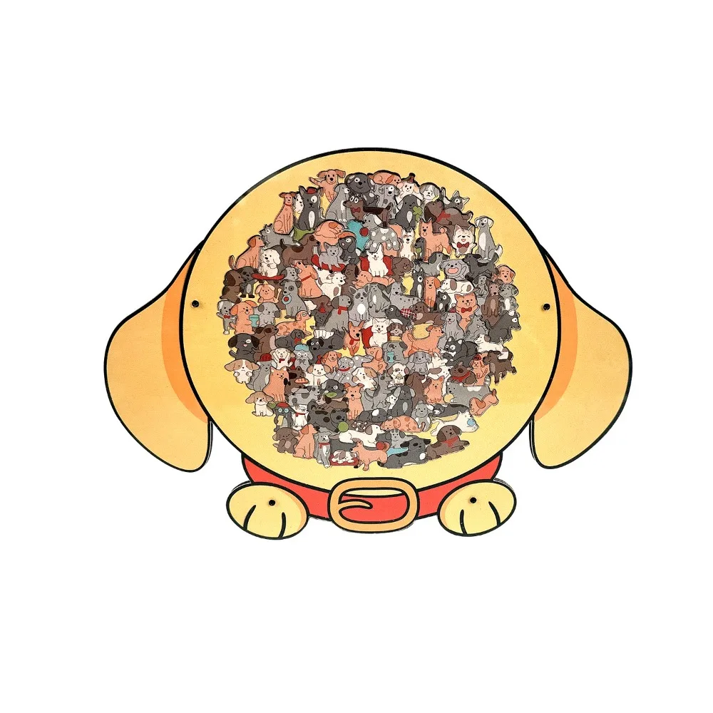 Adorabile cane irregolare puzzle in legno a forma di orso decorazioni per la casa puzzle animale assemblaggio fai da te puzzle per cuccioli che bruciano il cervello