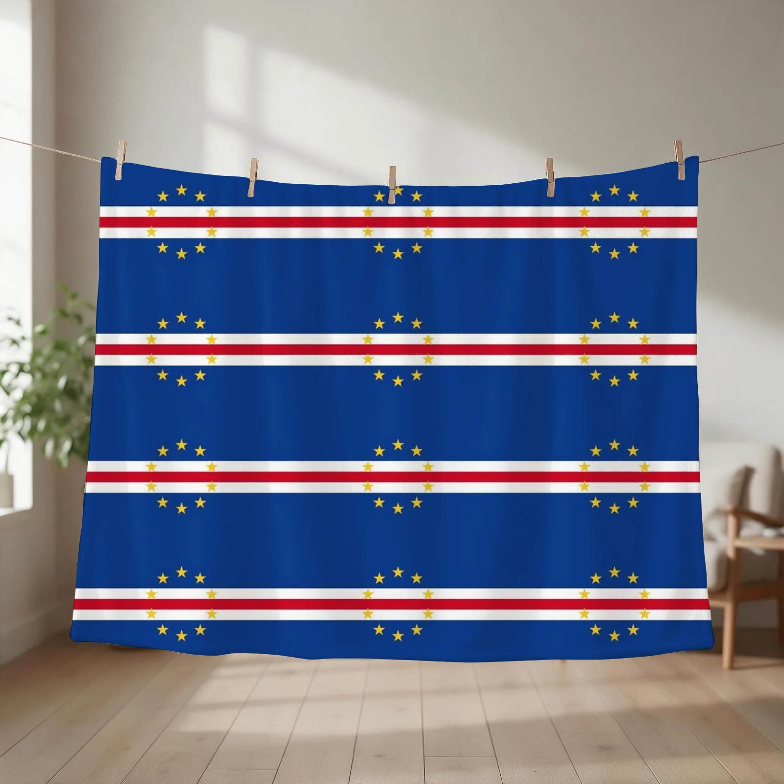 flag of Cape Verde Throw Blanket Furry Comforter Fashion Sofas Nap Blankets