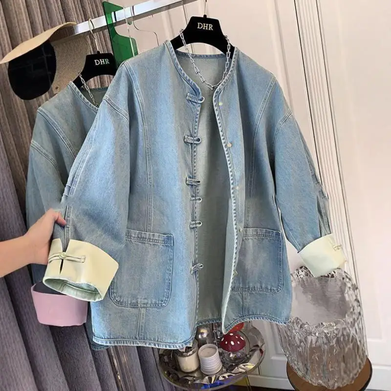 

Мужская джинсовая куртка большого размера Taijo eng, осень-зима 300, искусственная двухсекционная свободная повседневная верхняя одежда на пуговицах