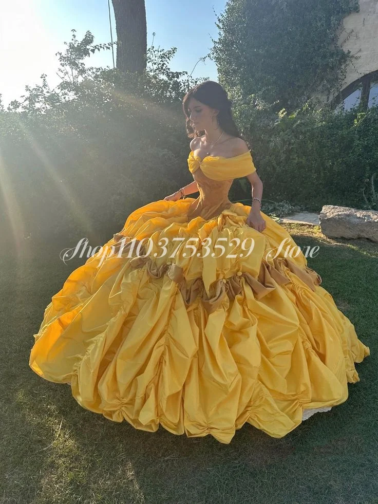 Fantasy Princess Evening Dress  Gold One Shoulder Satin Pleated Poncho Victorian Formal Cosplay Masquerade فساتين سهرة