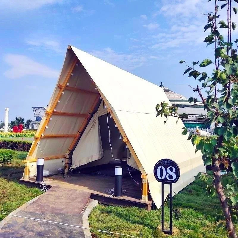 Outdoor Large Triangular Tent Camping Accommodation Scenic Area Camping Luxury Restaurant Accommodation Hotel Shade