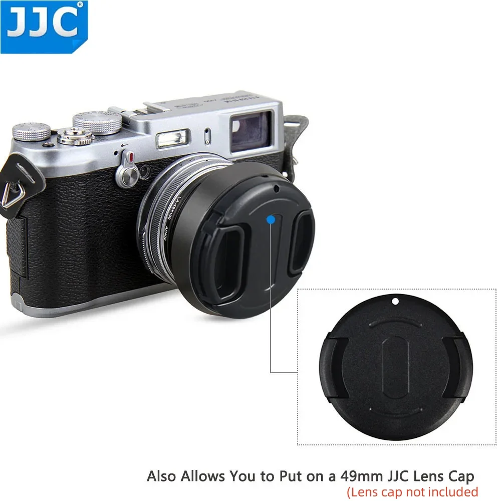 غطاء رأس عدسة معدني JJC ، 49 ، يناسب Fujifilm ، حلقة محول ، Fujifilm X100VI ، X100V ، X100F ، X100T ، X100S ، X100 ،