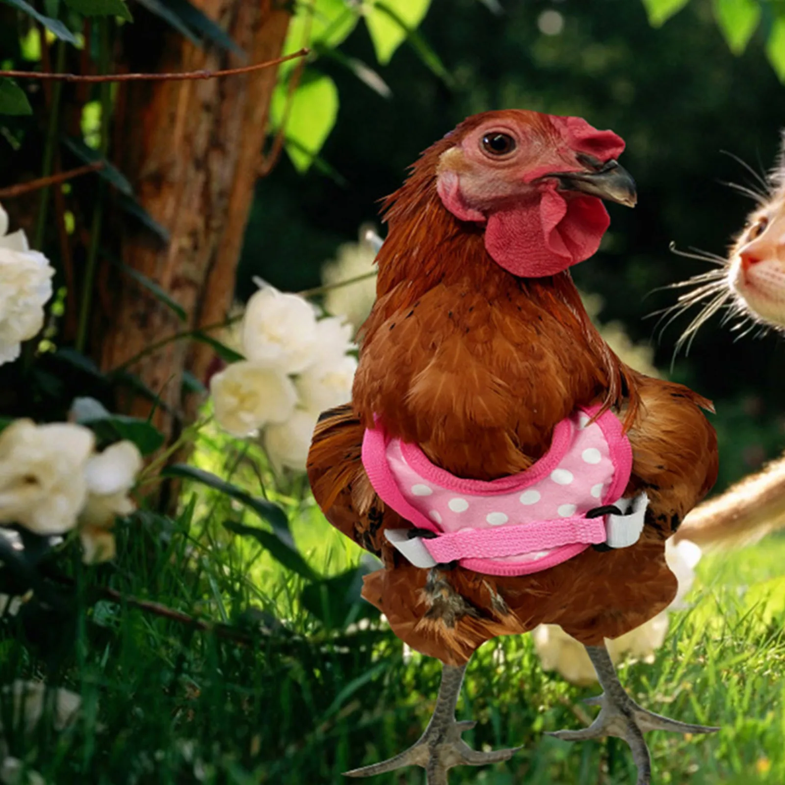 

Polyester Chicken Duck Harness Adjustable with Leash for Easy Control and Comfortable Walks Chicken Harness Rooster Costume