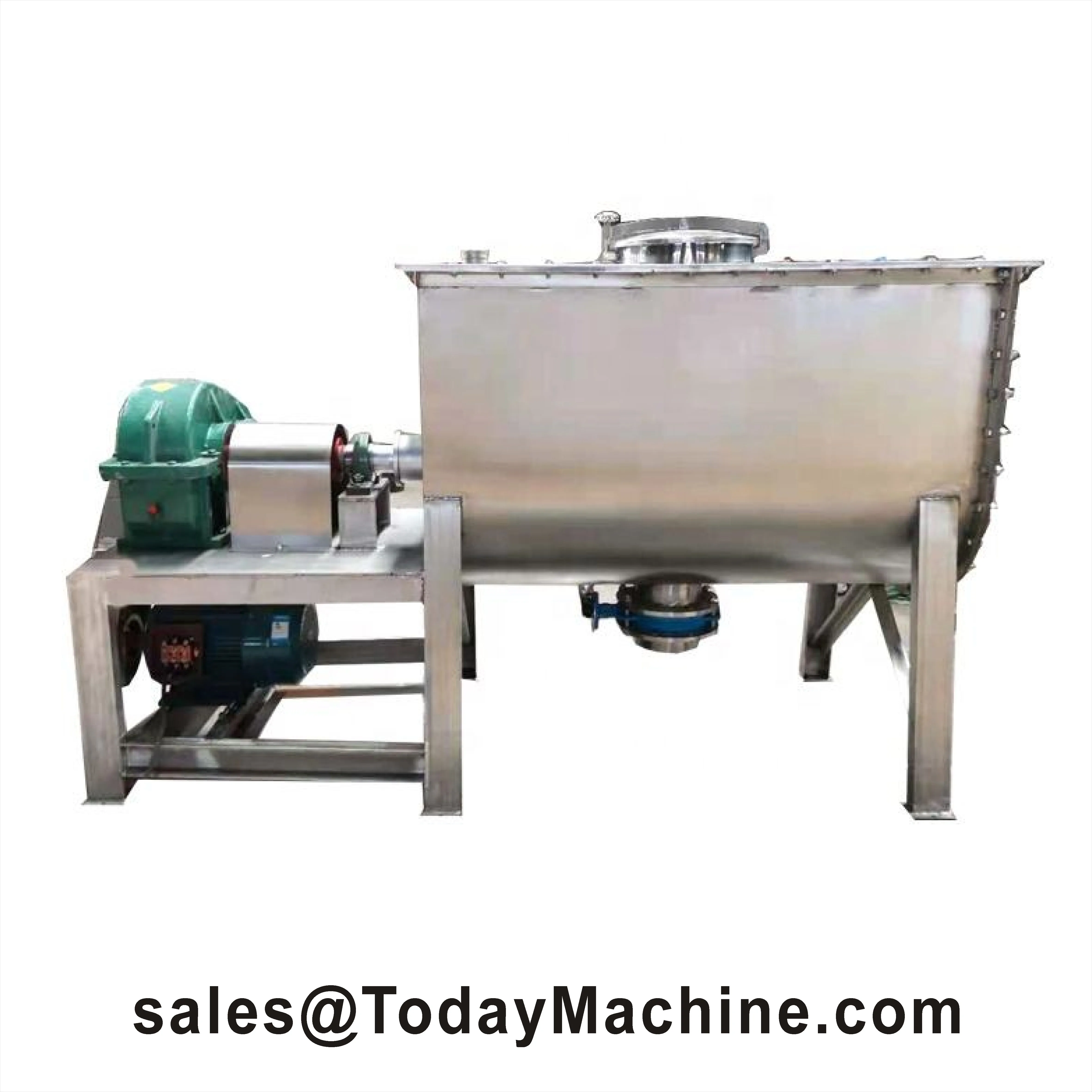 Horizontal Electric Heating Dry Powder Mixer Double Screw Ribbon Blender Agitator Machine