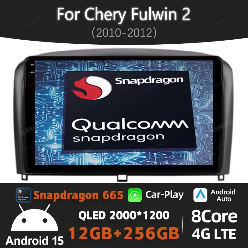 

Android 15 Car Radio For Chery Fulwin 2 2010 - 2012 Multimedia Video Player GPS NAVI BT 2DIN Qualcomm 4G LTE 5G WIFI QLED Stereo