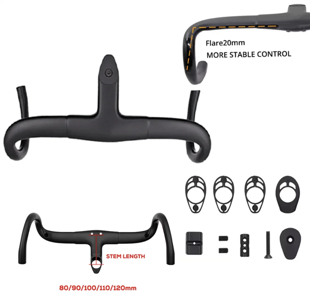 

Руль для шоссейного велосипеда No Logo Talon 2025 F, ультрабыстрый, полностью карбоновый, черный матовый, овальная рулевая труба