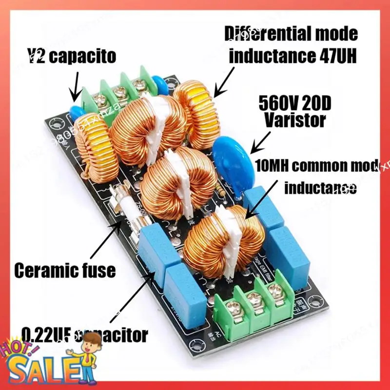 Filtro ABCL Filtro EMI Audio de cuatro niveles AC 220V Fuente de alimentación EMI 110V Modo diferencial Modo común Reglas de seguridad EMC FCC 4A