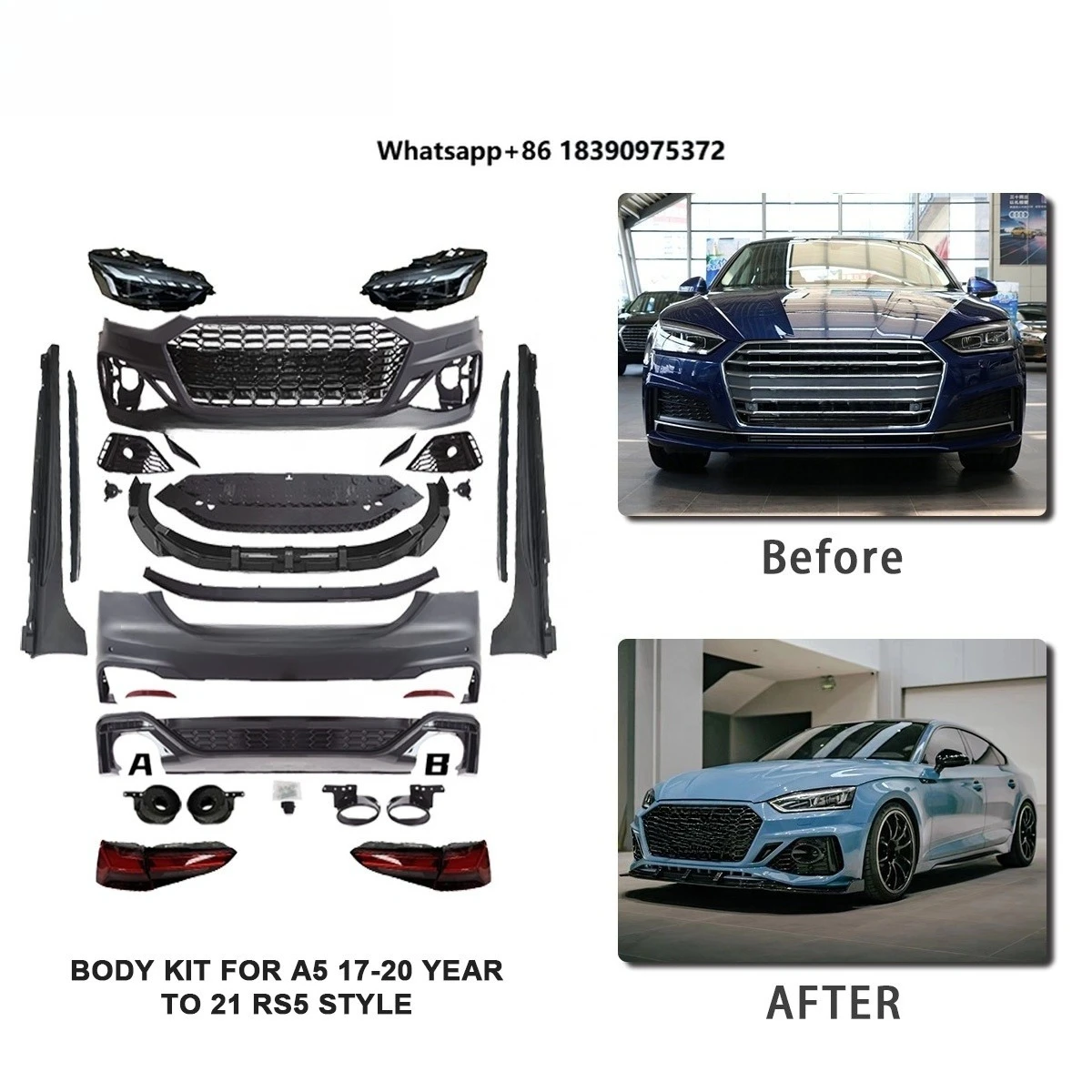 PP BODYKIT for  A5 2017-2020 UPGRADE to 2021 RS5 STYLE | High Quality | OEM