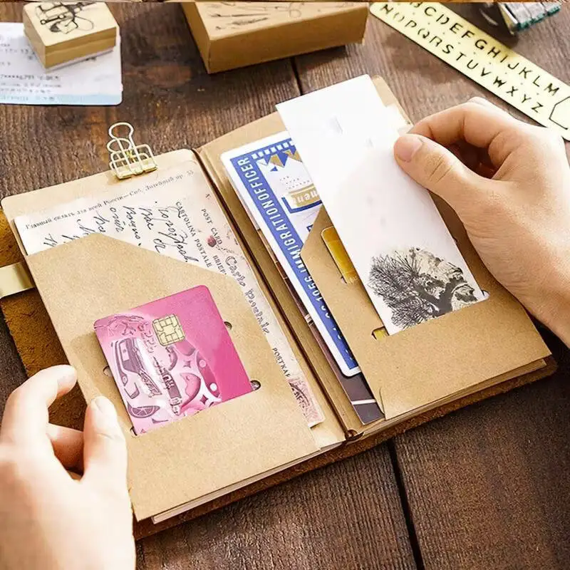 

kraft Paper Sorting and Storage Book Archiving Product Ticket Card Travel Notebook Diary Supplement Kraft Refill Insert Cards