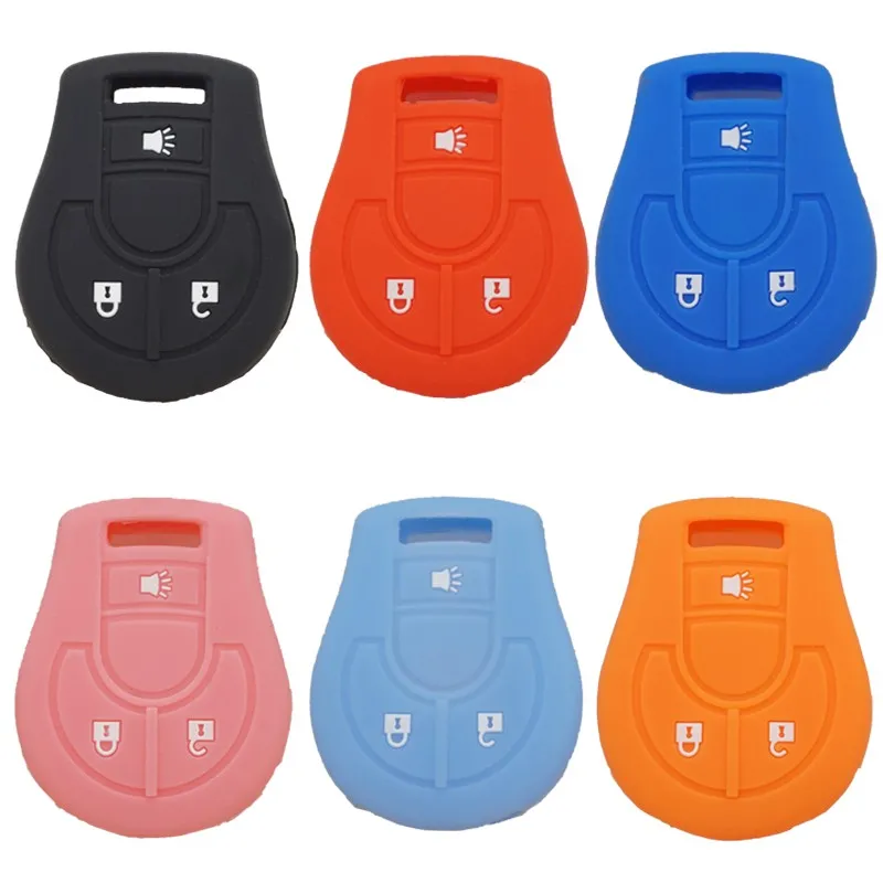 Xinyuexin Silicone Car Key Cover FOB Case for Nissan March Tiida Altima Armada Cube Juke Maxima Pathfinder Rogue Remote Key Bag