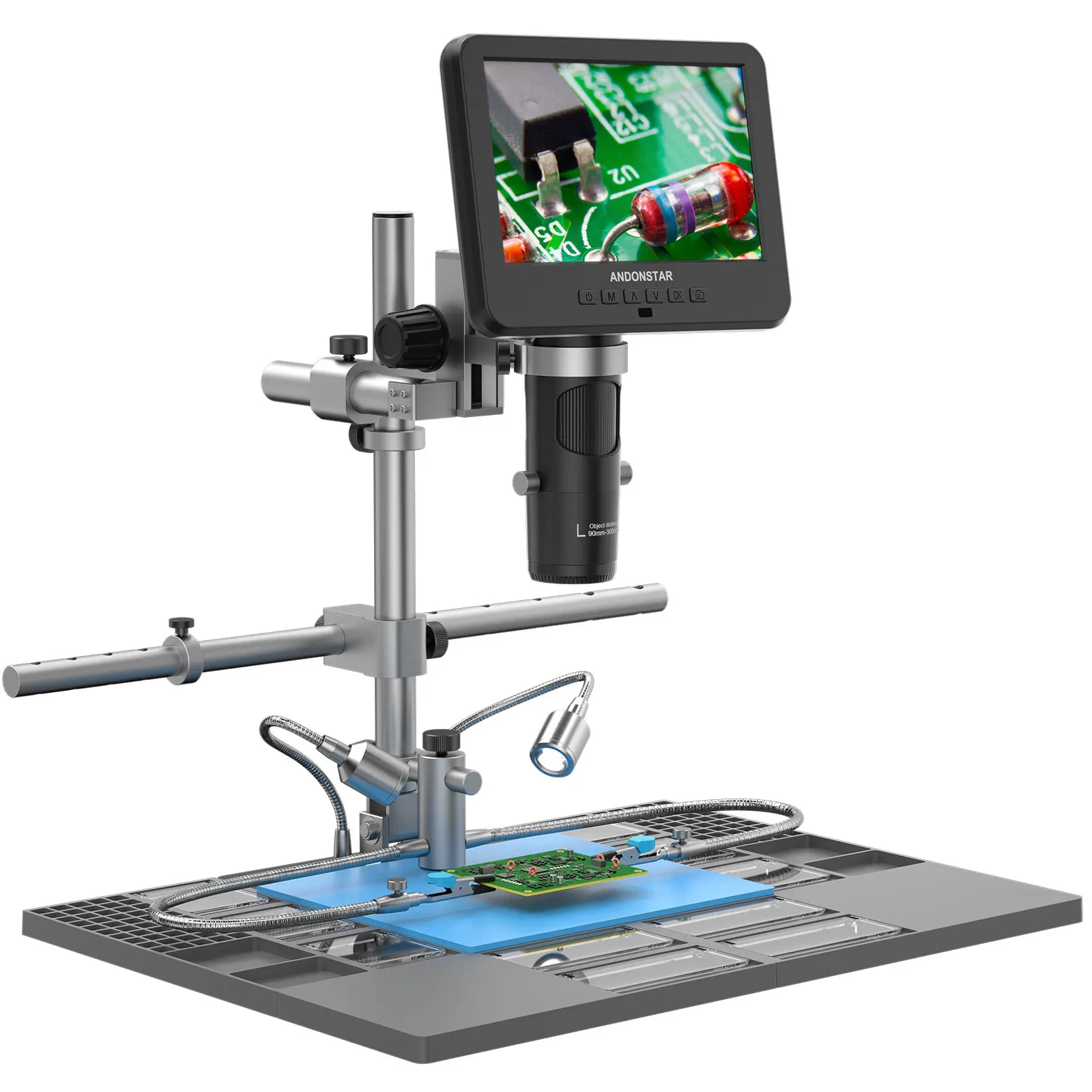 Andonstar AD246SM-Plus High Definition Digital Microscope with 7-inch Screen for PCB Repair and Maintenance