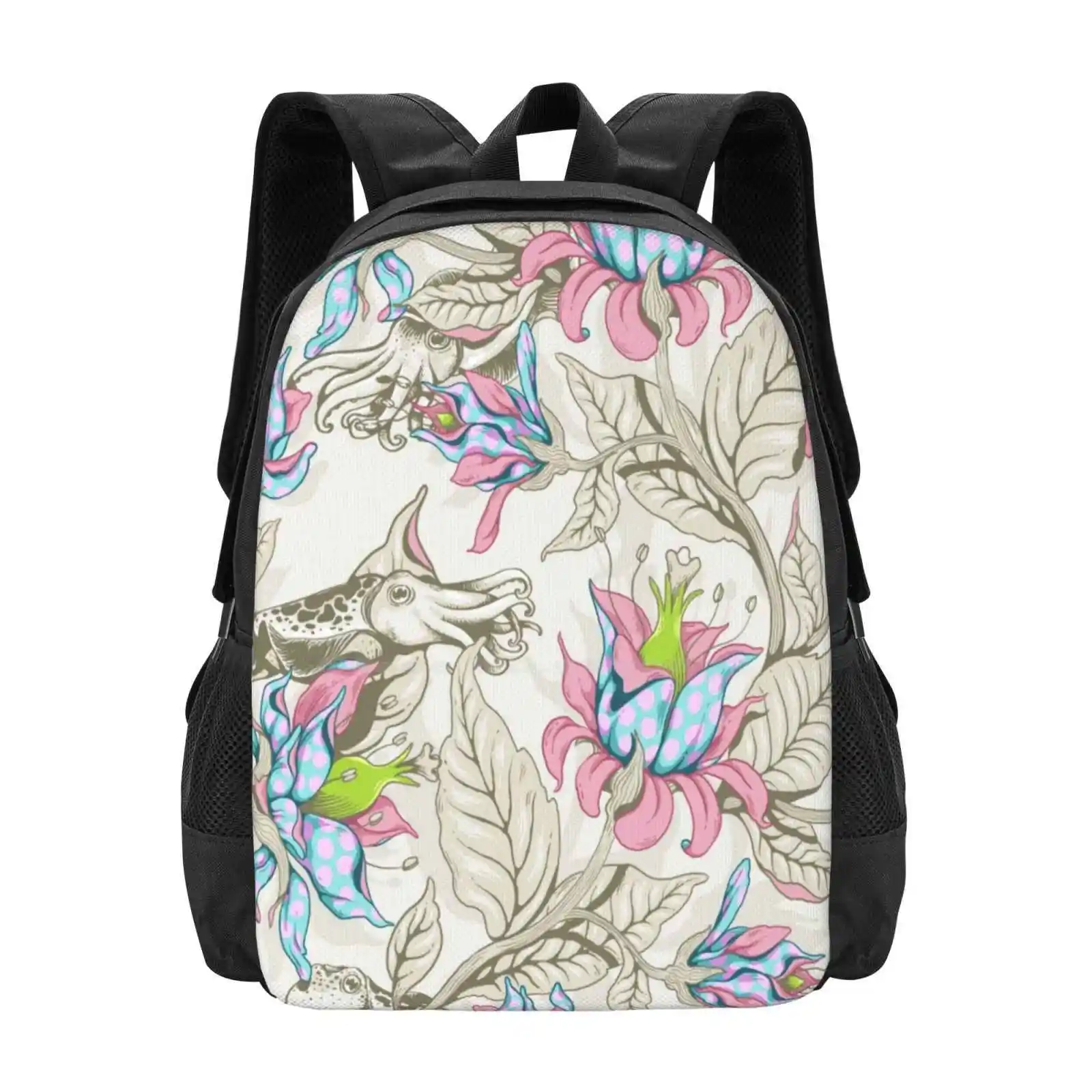 The Sea Garden - Pastel Hot Sale Schoolbag Backpack Fashion Bags Floral Flower Polka Dot Cute Pastel Pretty Pattern Garden