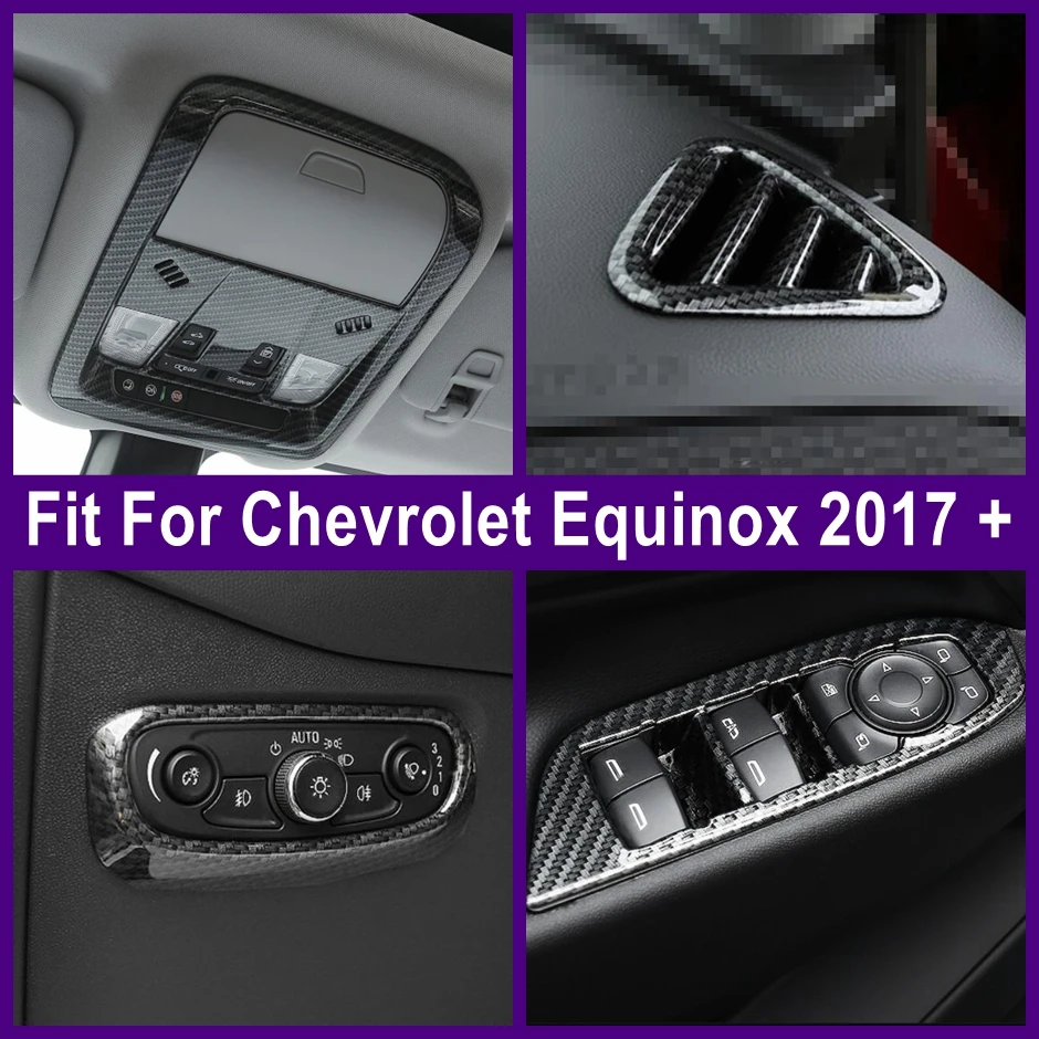 Window Lift Button / Air Condition Vent AC Outlet / Reading Lights Control Panel Cover Trim For Chevrolet Equinox 2017 - 2023