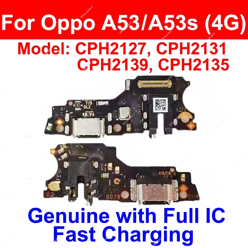 For OPPO A53 A54 A55 A56 A57 A58 A58X 4G 5G USB Charger Board USB Charging Dock Board Connector Flex Cable Fast Charging Parts