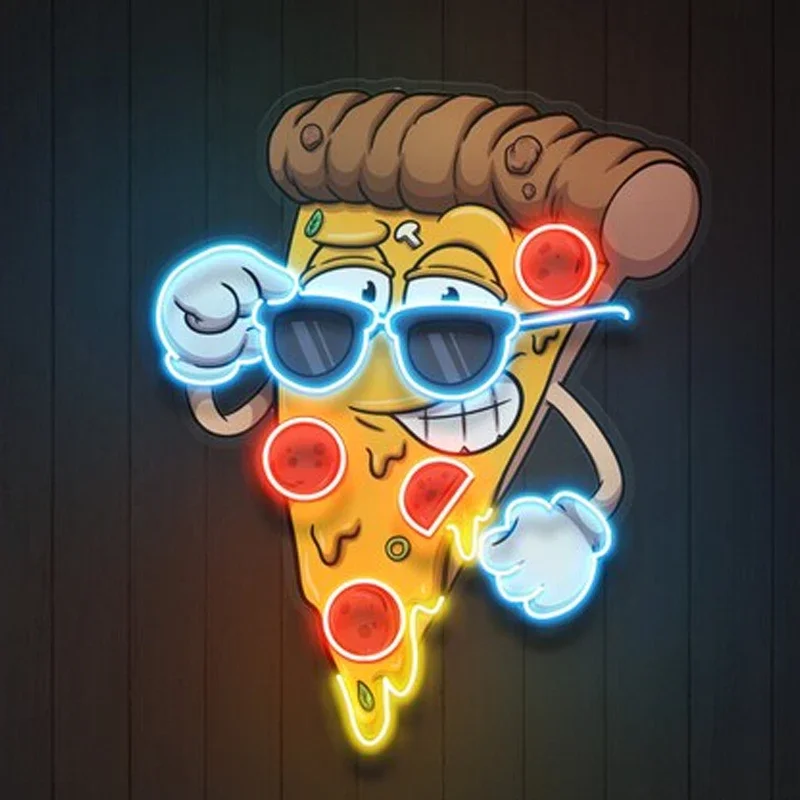 Imagem -02 - Pizza Neon Led Light Sign Donut Dimming Art Night Lamp Custom para Pizza Store Decor Decoração Neon Design