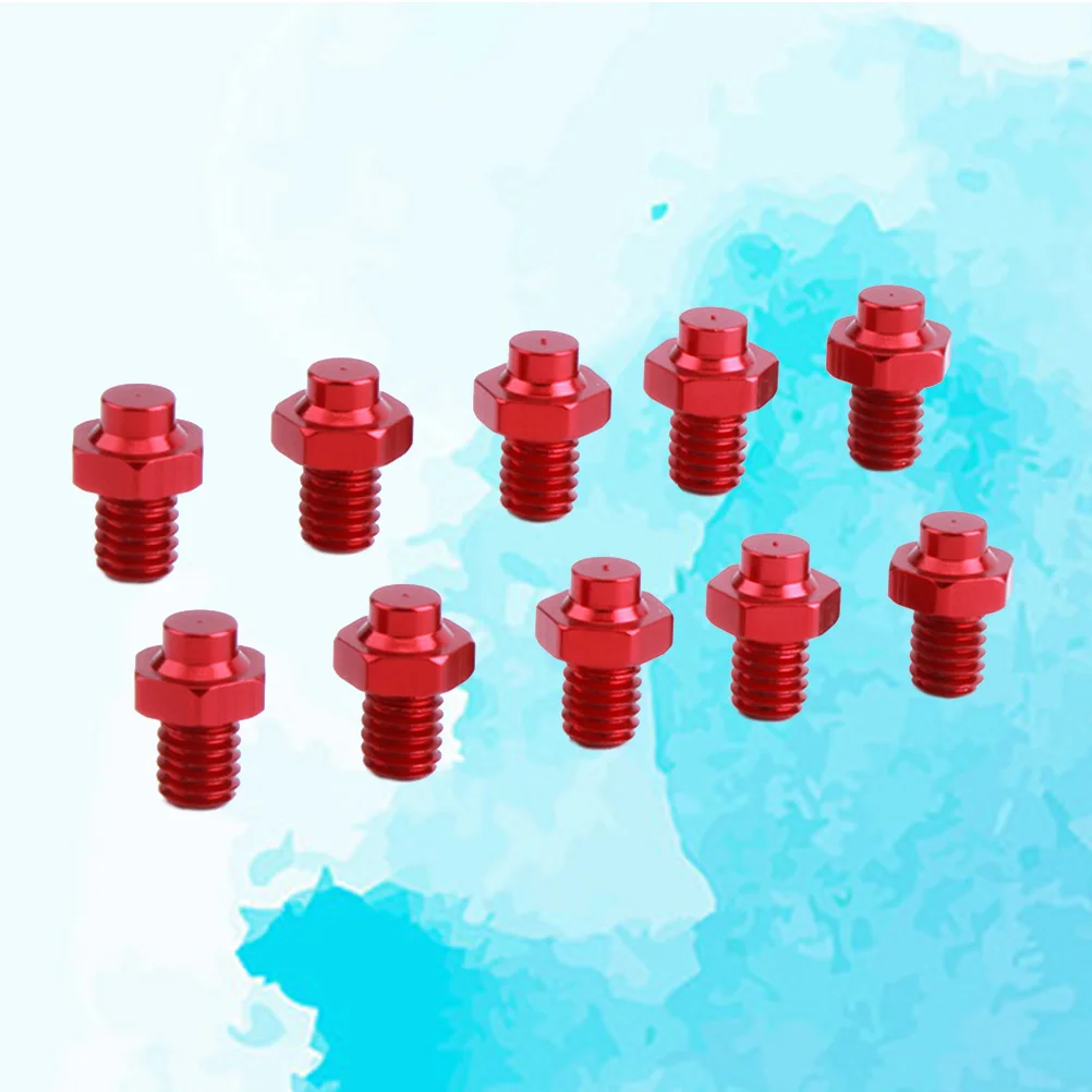 

10 PCS Cleats Bike Anti S Nails for Pedal Anti-Slip Screw Aluminum Alloy Red