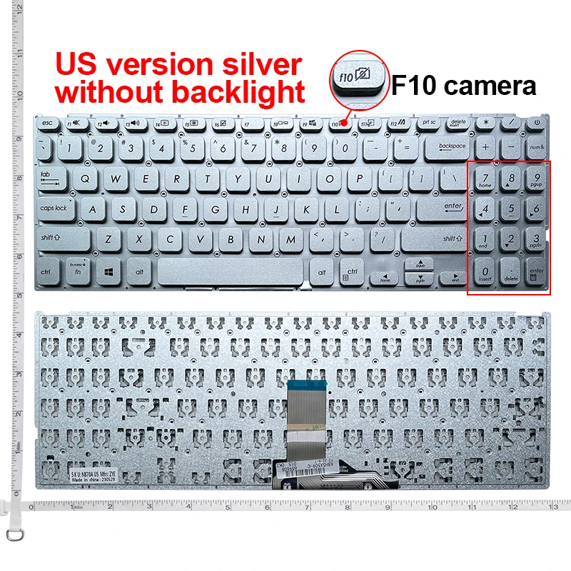 US แป้นพิมพ์ใหม่สําหรับ ASUS VivoBook15 15X509 M509 Y5200F V5200E X515E X515M X515J FL8850U M515 FL8700FJ FL8700DA แล็ปท็อปภาษาอังกฤษ