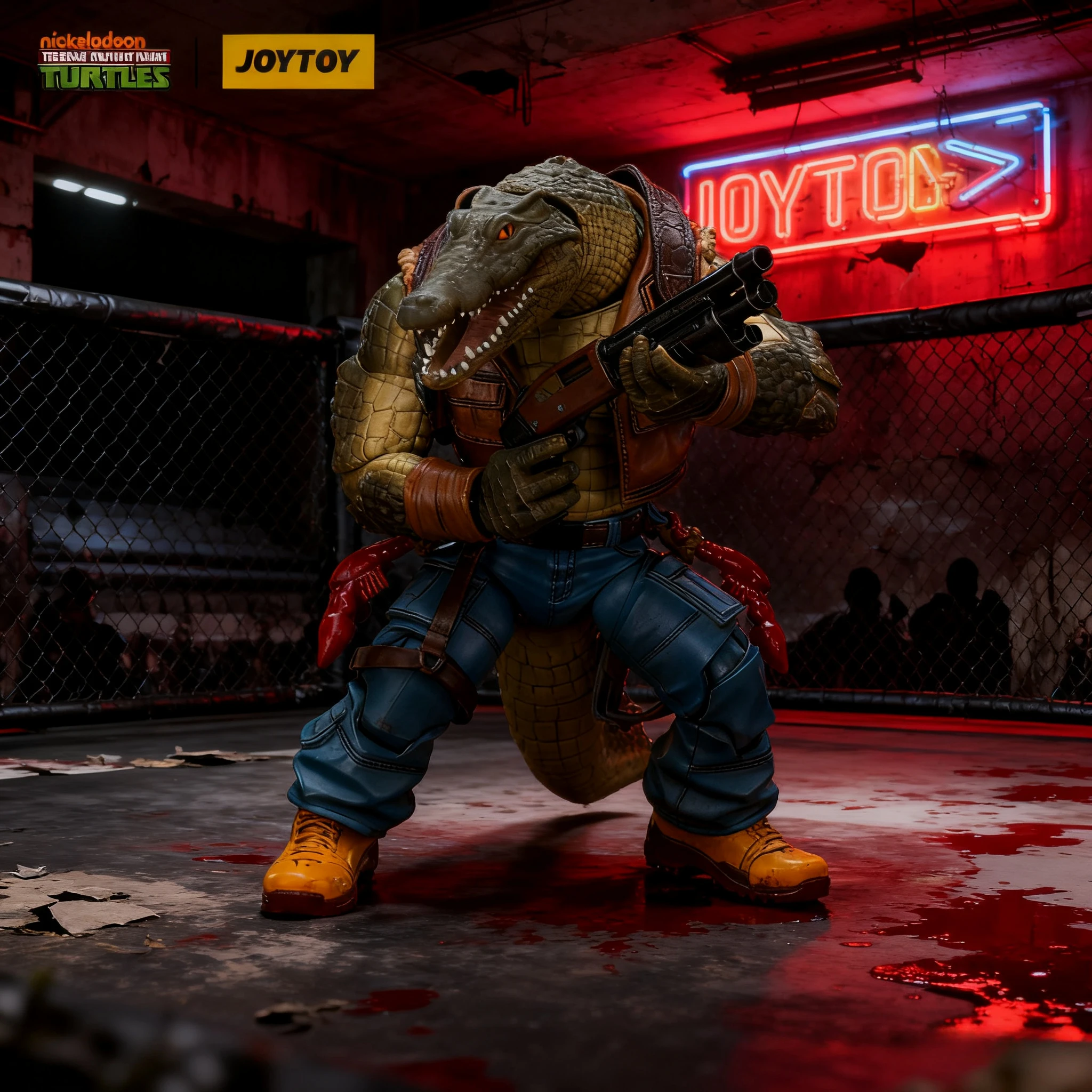 

JOYTOY Teenage Mutant Ninja Turtles 1/18 Action Figure TMNT-Leatherhead Anime Model Collection Toy Desktop Decoration Toys Gifts