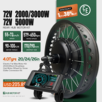 Electric Fat Bike Motor Kit 72V 2000W3000W5000W 4.0Tyre 20/24/26in Brushless Rear Hub Motor Wheel for Snow Ebike Conversion Kit