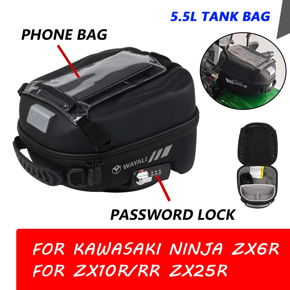 

Motorcycle Accessories Tank Bag Luggage Backpack Navigation Phone Bag For KAWASAKI NINJA ZX-6R ZX-10R ZX-10RR ZX-25R ZX10R ZX6R