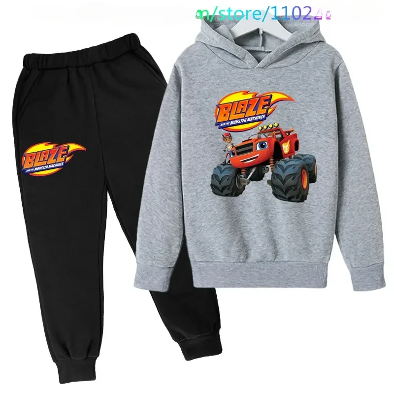 Topo De Bolo Blaze And The Monster Machines 4 Hoodie Kids Clothes Girls Clothing Children  Autumn Suit Boys Sweatshirt and Pants