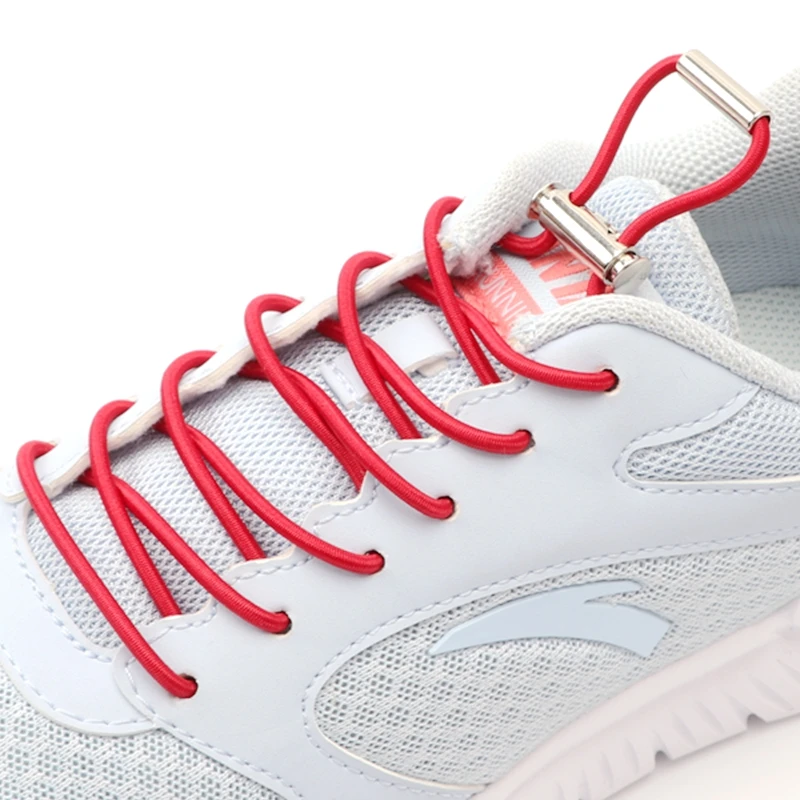 Runde Schnürsenkel, Metallspitze, elastische Schnürsenkel, keine Krawatte, Federsperre, schnelles Ein- und Ausziehen, Lazy Laces für Sneakers-Zubehör