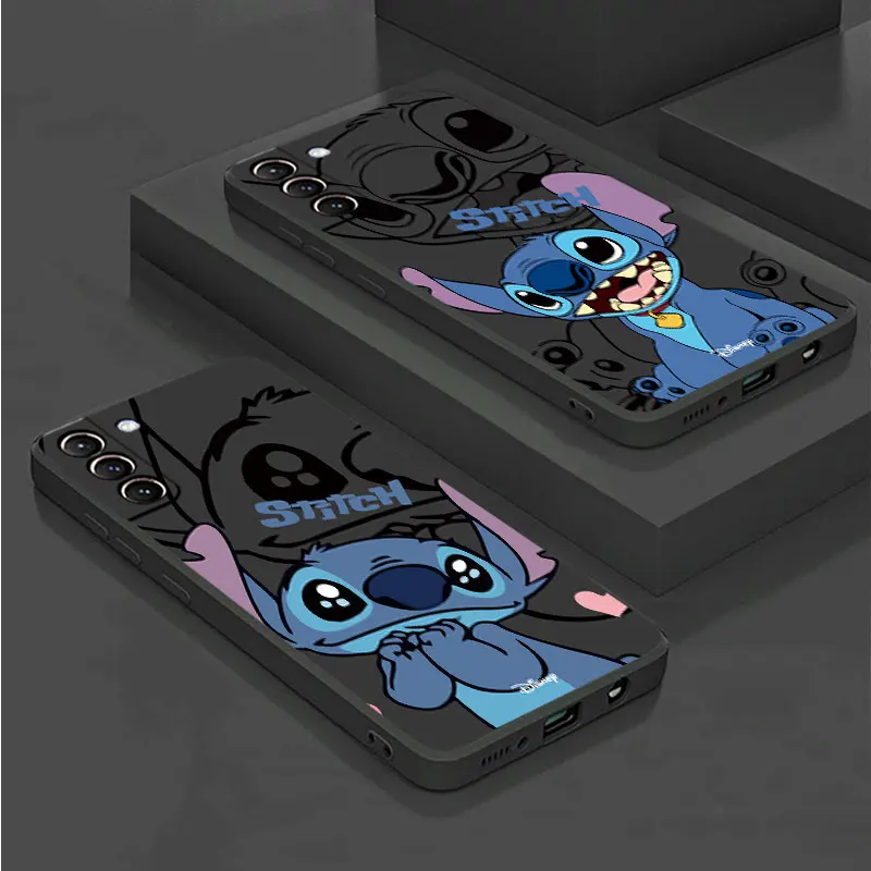 phone cases for Samsung Galaxy S23 S21 Ultra S20 FE S10e S9 Plus Note 20 S24 S10 Black funda coques Disney Alien Creature Stitch