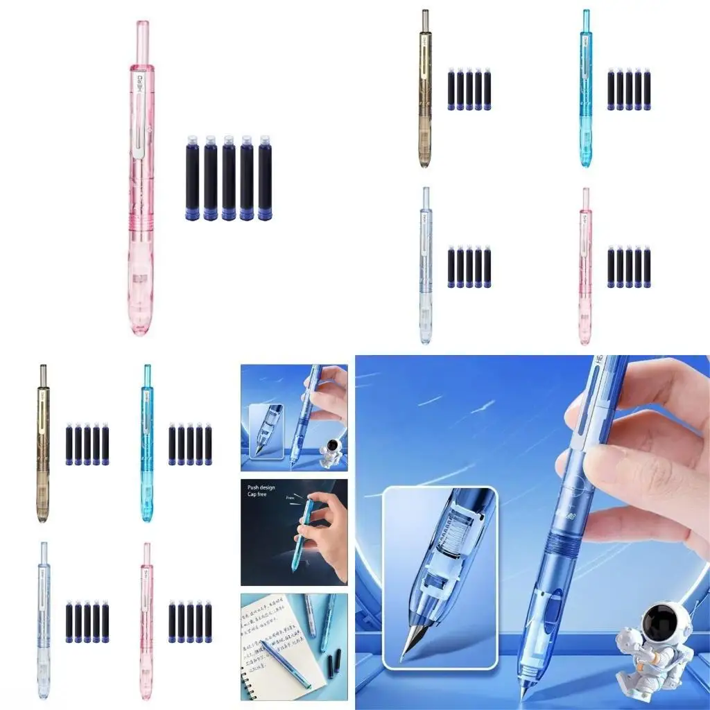 

D08B 0,38 мм тонкий кончик выдвижной металлический чернил ручка для взрослых, написание журнала