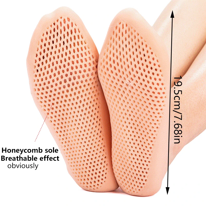 زوج من الجوارب للعناية بالأقدام ، هلام السيليكون ، حماية القدم ، مضادة للتشقق ، للاستخدام المنزلي والمنتجع الصحي