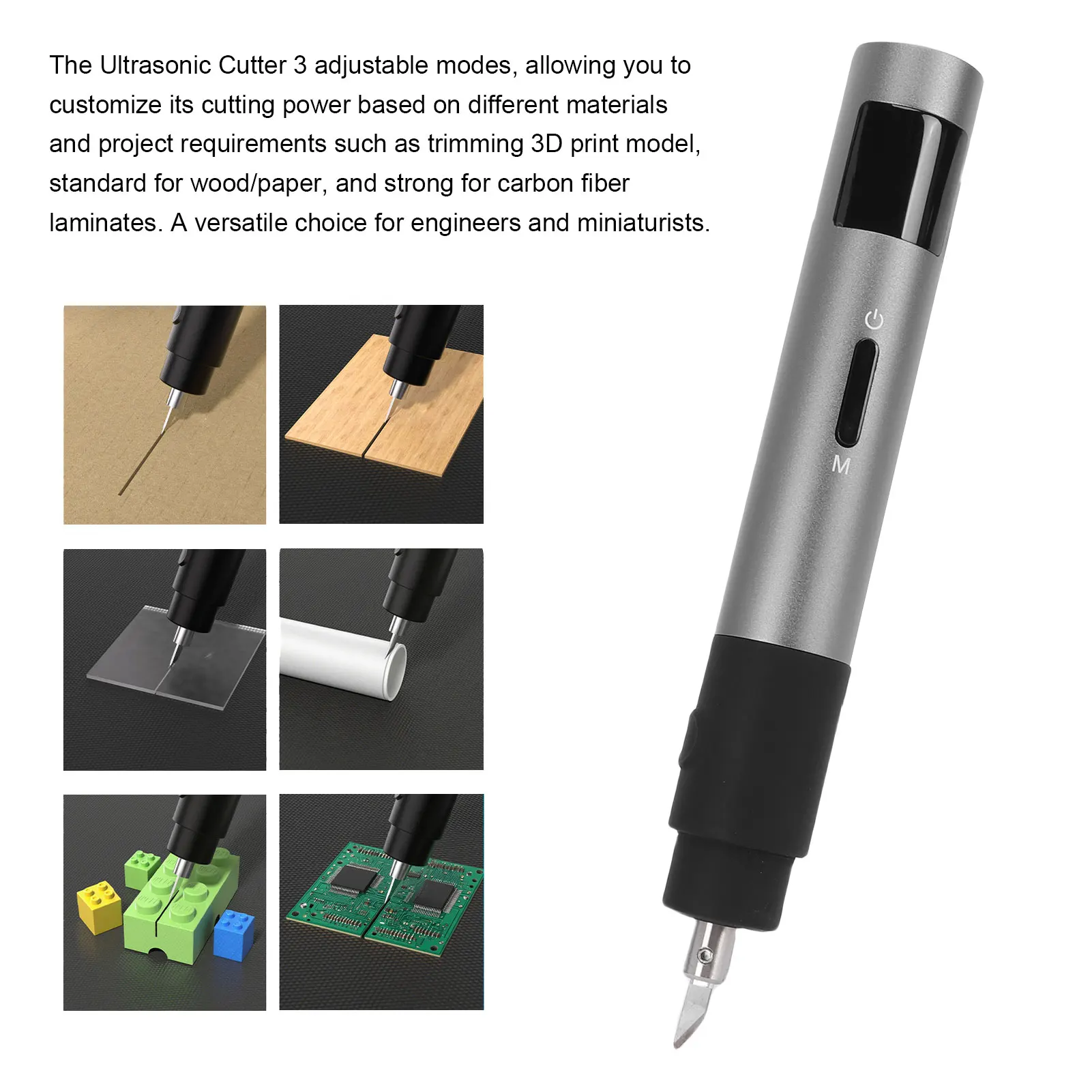 Ultrasonic Cutter 40KHz Cutting Frequency 3 Speed Adjustable with Titanium Alloy Blade Tip for Plexiglass PCB Carbon Fiber