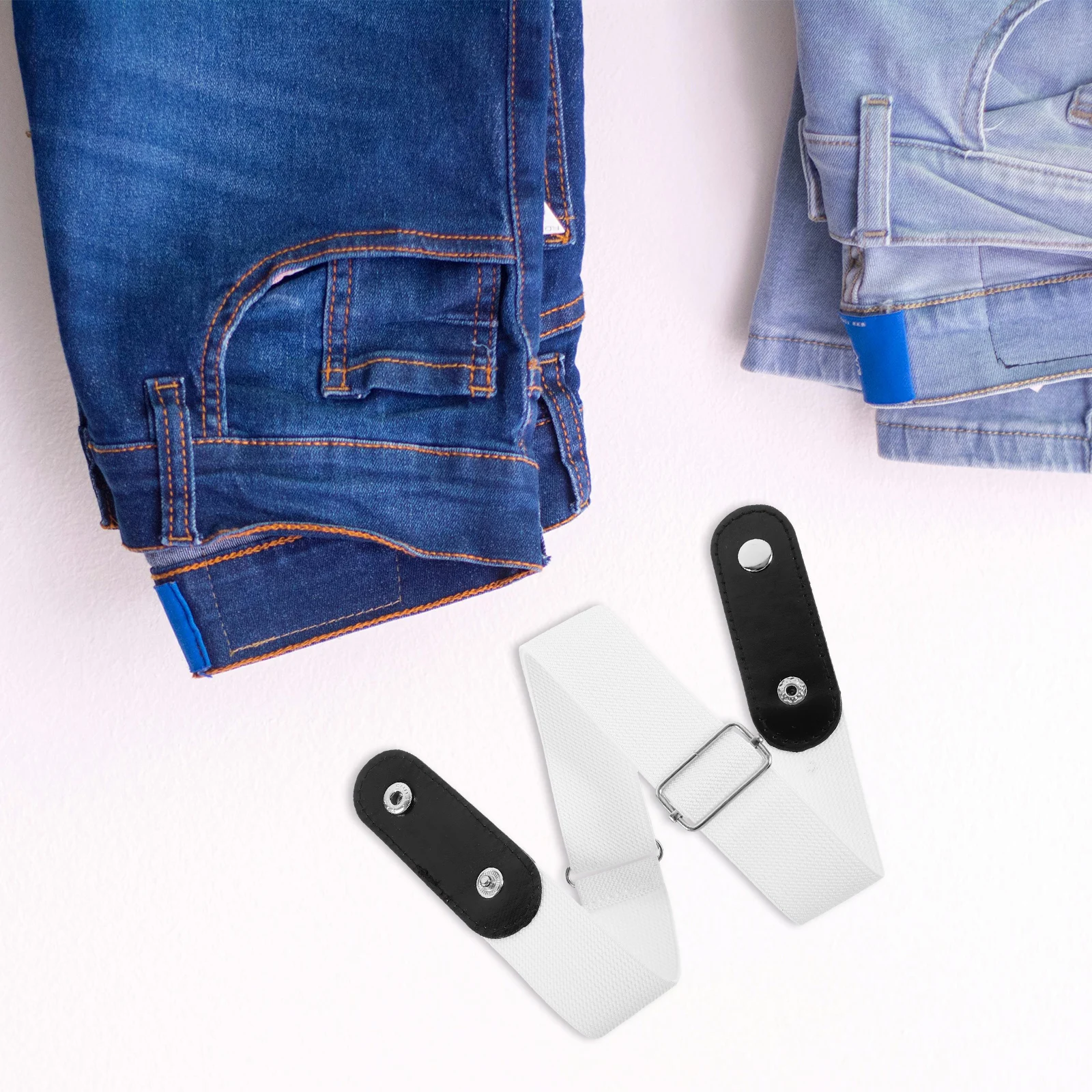 

Waist Belt Seamless Adjustable for Women Men Red Color Elastic Belts No Buckle Summer Shorts Skirts Lightweight Portable Elastic