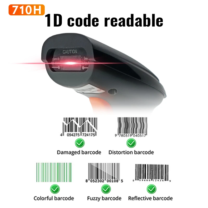 

HC-710 Wireless Barcode Scanner 1D Laser Scanner 2D Image Type Wireless Bluetooth Scanner Hot Sale 1D CCD