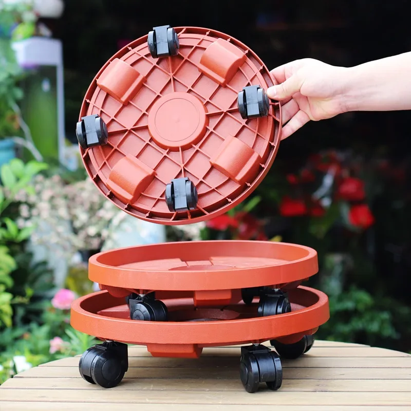 Plant Mover with Wheels Plant Support Roller Universal Flower Base Pot Movable Tray Rack Indoor Outdoor Balcony Stand