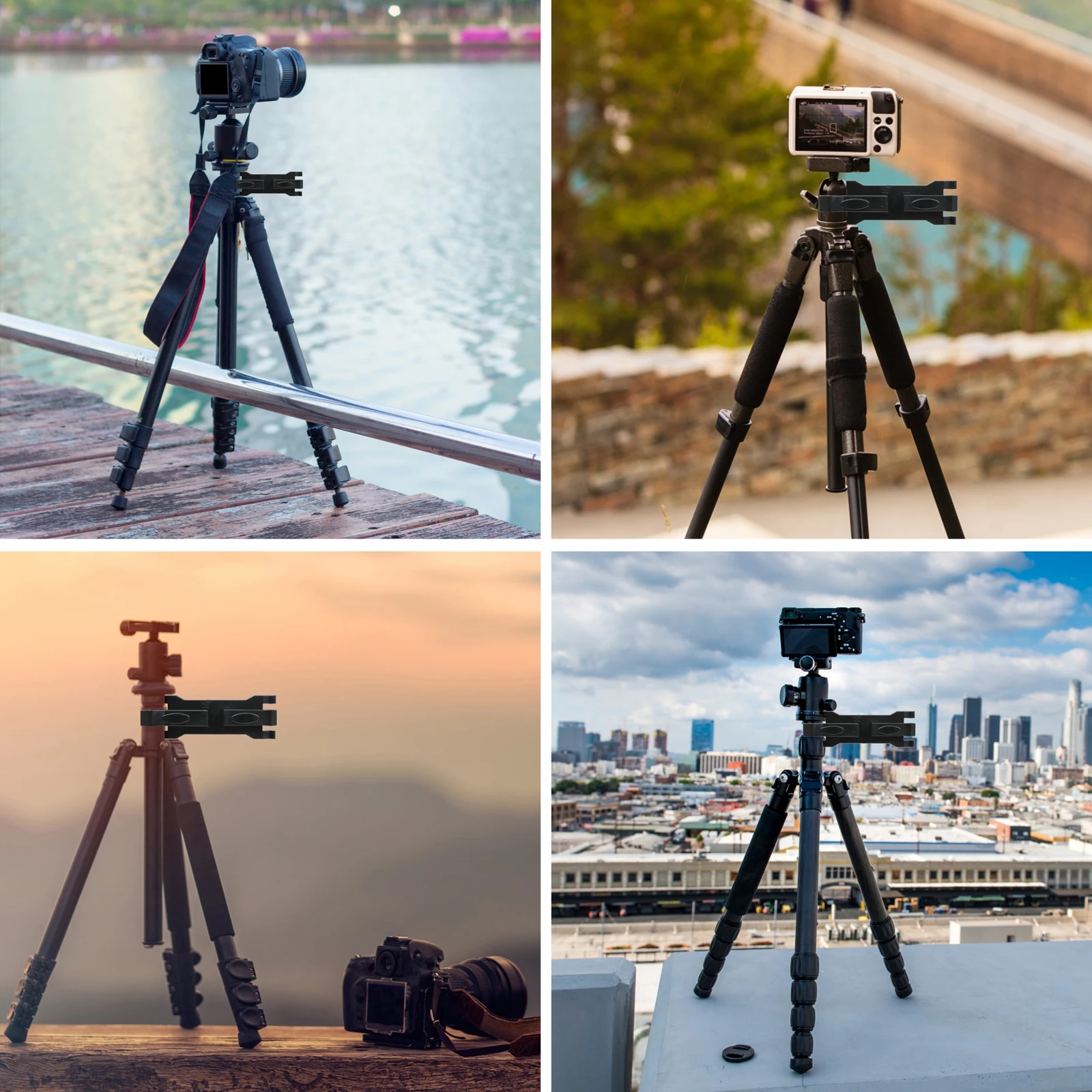 

Black Steel Camera Umbrella Clip for Photography Tripod Bracket Support Lightweight Durable Protects Wind Sun Rain Easy Install