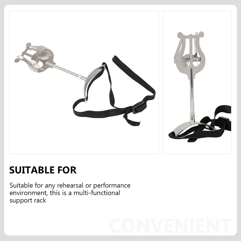 

1pc Sturdy Metal Music Stand Holder Portable Sheet Music Rack For Euphonium Guitar Accessories Non Deformable Silver