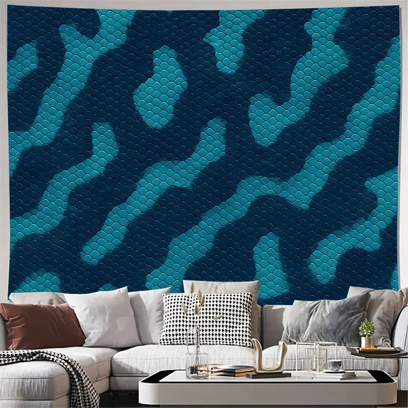 Ocean Wave Tapestry Blue Sea Wall Hanging Beach Decor Coastal Vibes Tranquil Ocean Scene Home Decor Dorm Room Aesthetic Room Gif