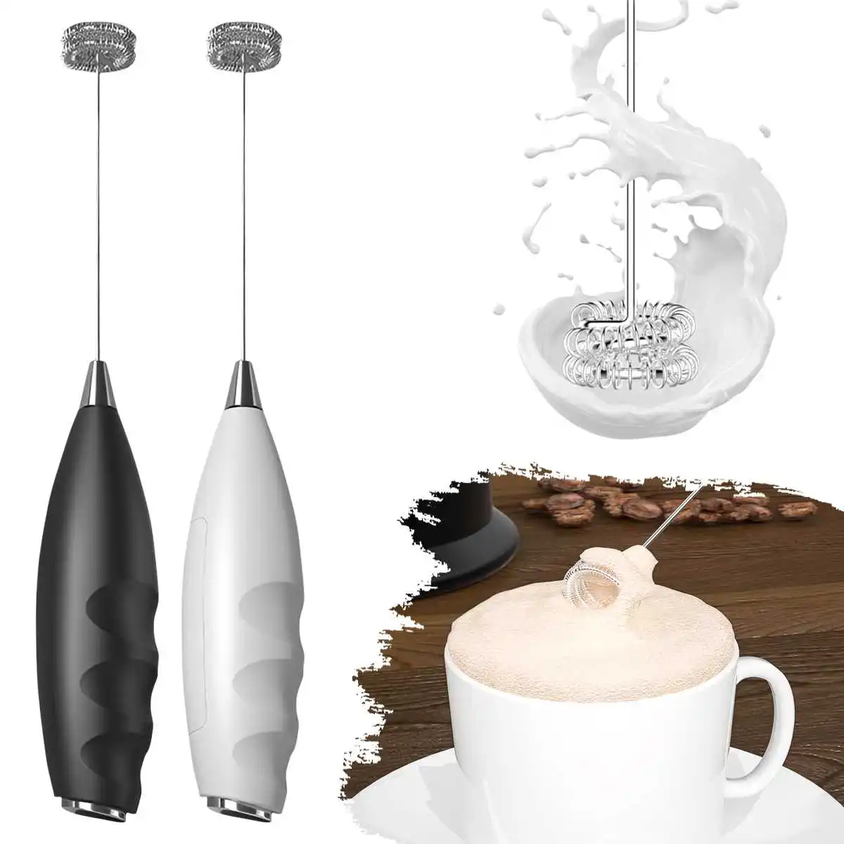 Coffee Electric Milk Frother Electric Whisk Cordless Electric Beverage Mixer Suitable for Coffee Matcha Kitchen Accessories