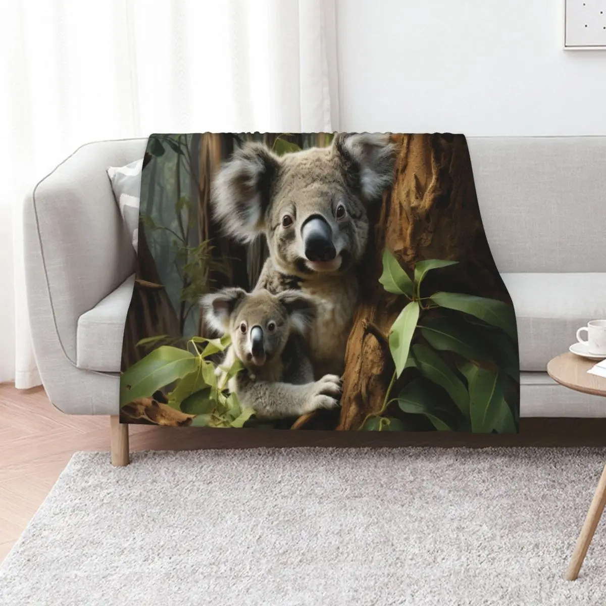 Baby Koala Bear and Mom Throw Blanket Winter beds Soft Big For Decorative Sofa for sofa Soft Beds Luxury Brand Blankets